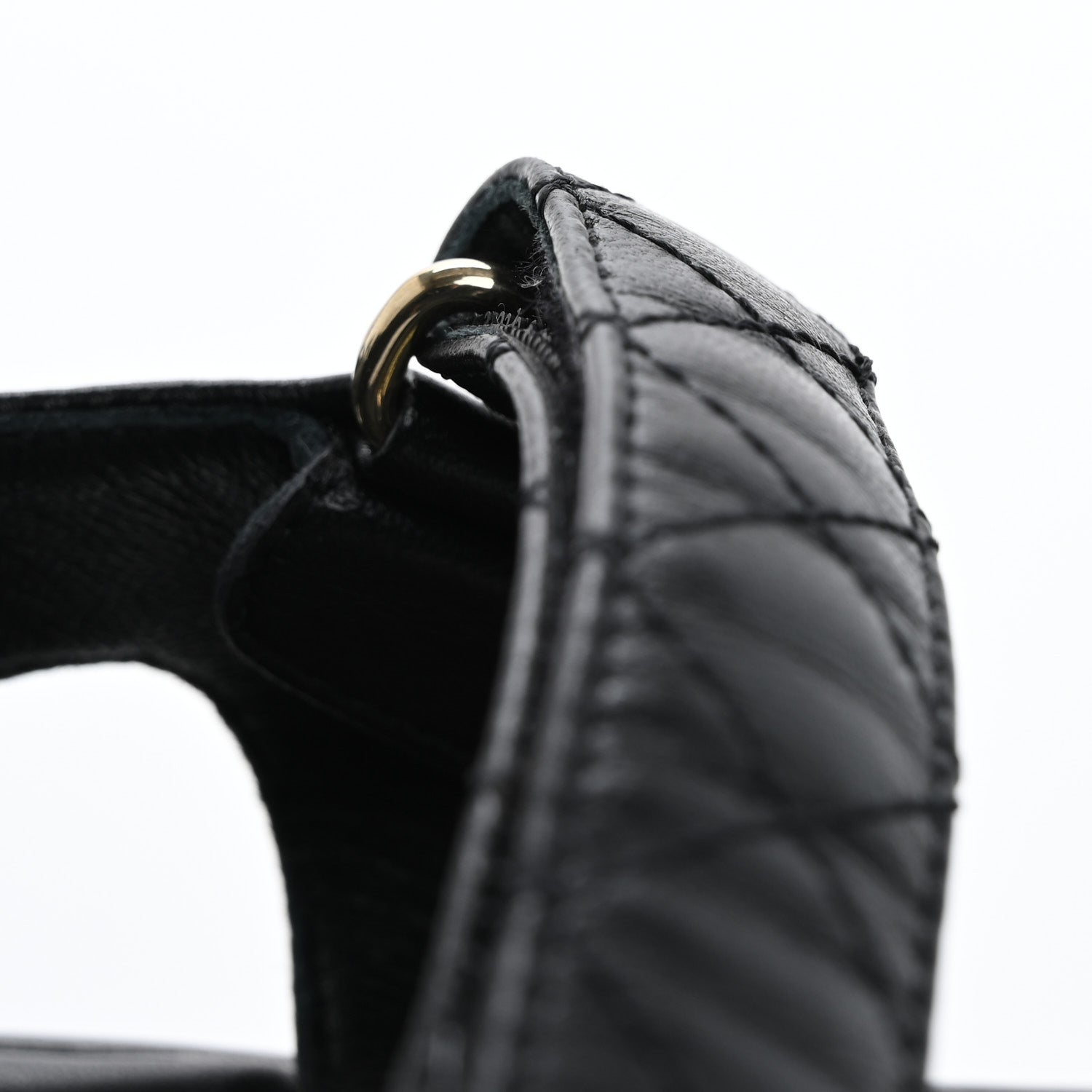 Chanel Lambskin Quilted Platform Sandals 37 Black 10 of 14