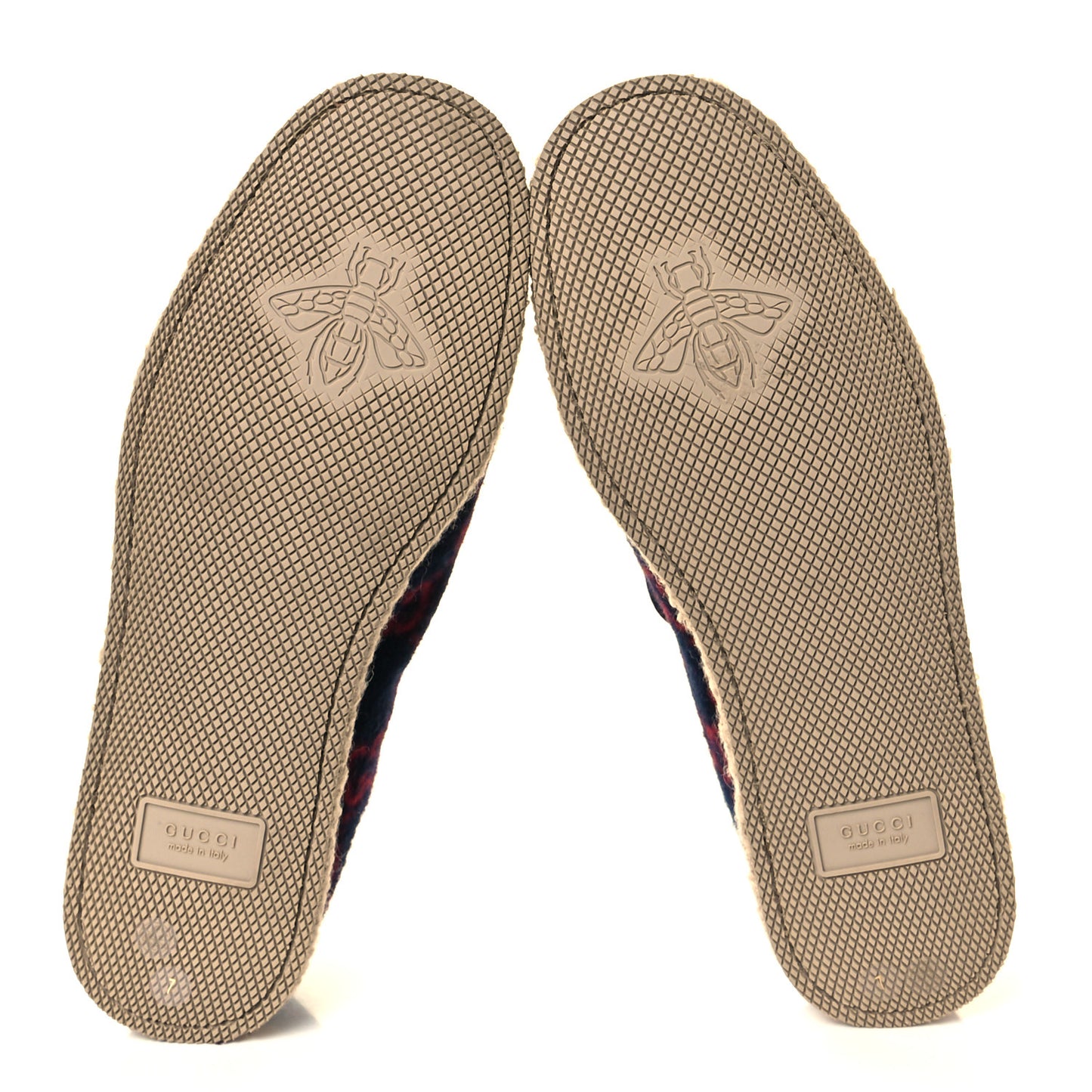 Covered Wool GG Monogram Mens Fria Horsebit Loafers 7 Blue Red Butterscotch