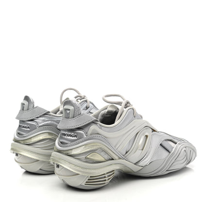 Balenciaga Metallic Rubber Mesh Womens Tyrex Sneakers 39 Monocolor Silver 4 of 8