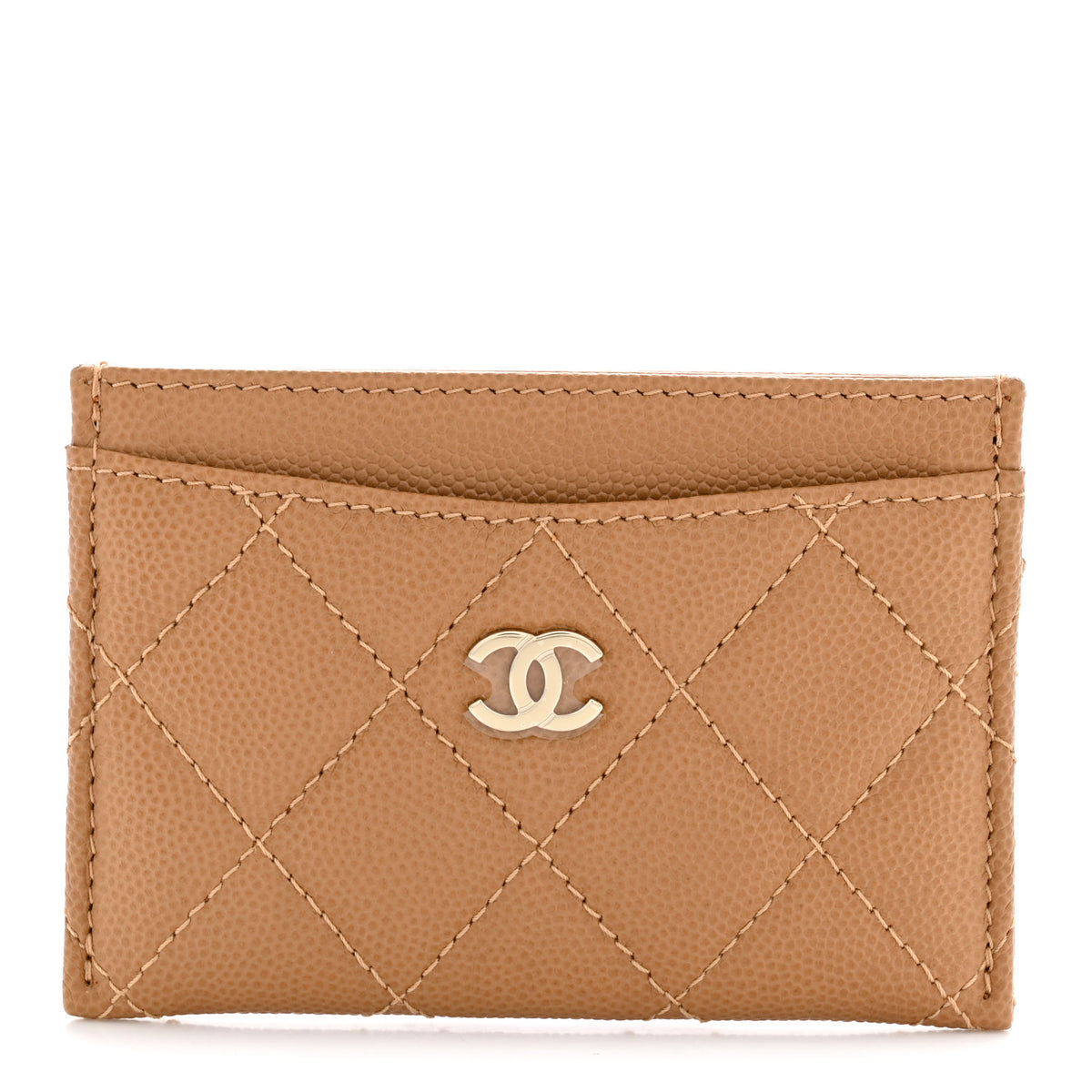 Chanel Caviar Quilted Card Holder Beige 1 of 8