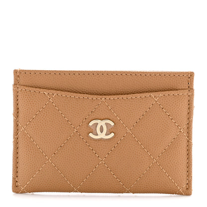 Chanel Caviar Quilted Card Holder Beige 1 of 8