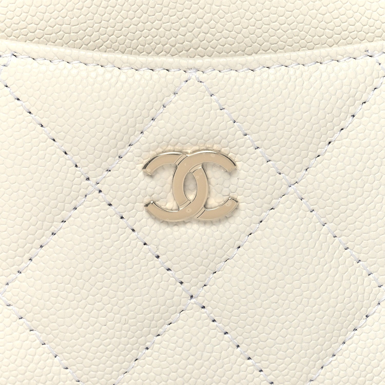 Chanel Caviar Quilted Card Holder White 9 of 10
