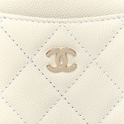 Chanel Caviar Quilted Card Holder White 9 of 10