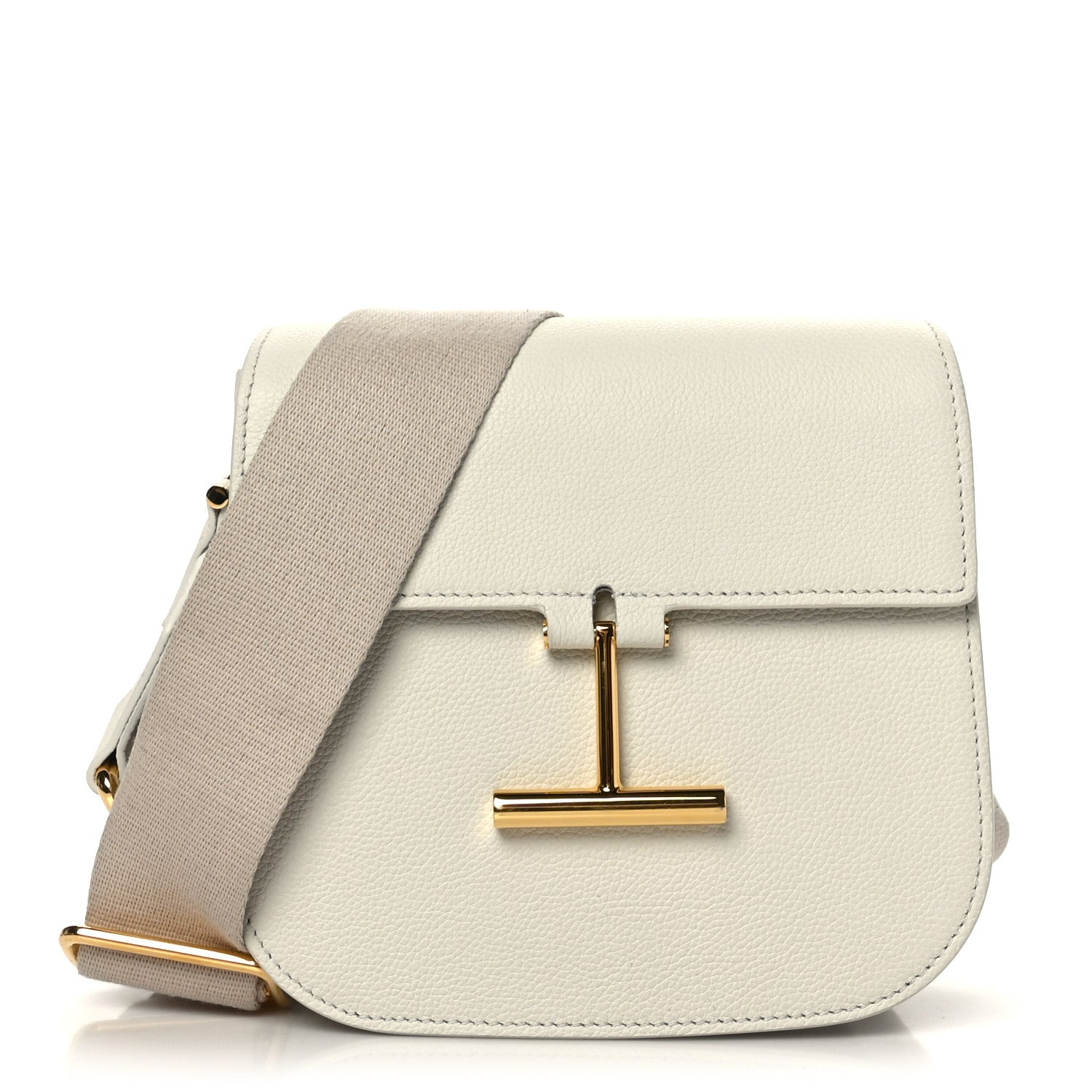 Tom Ford Calfskin Mini T Clasp Tara Crossbody Bag White 1 of 8