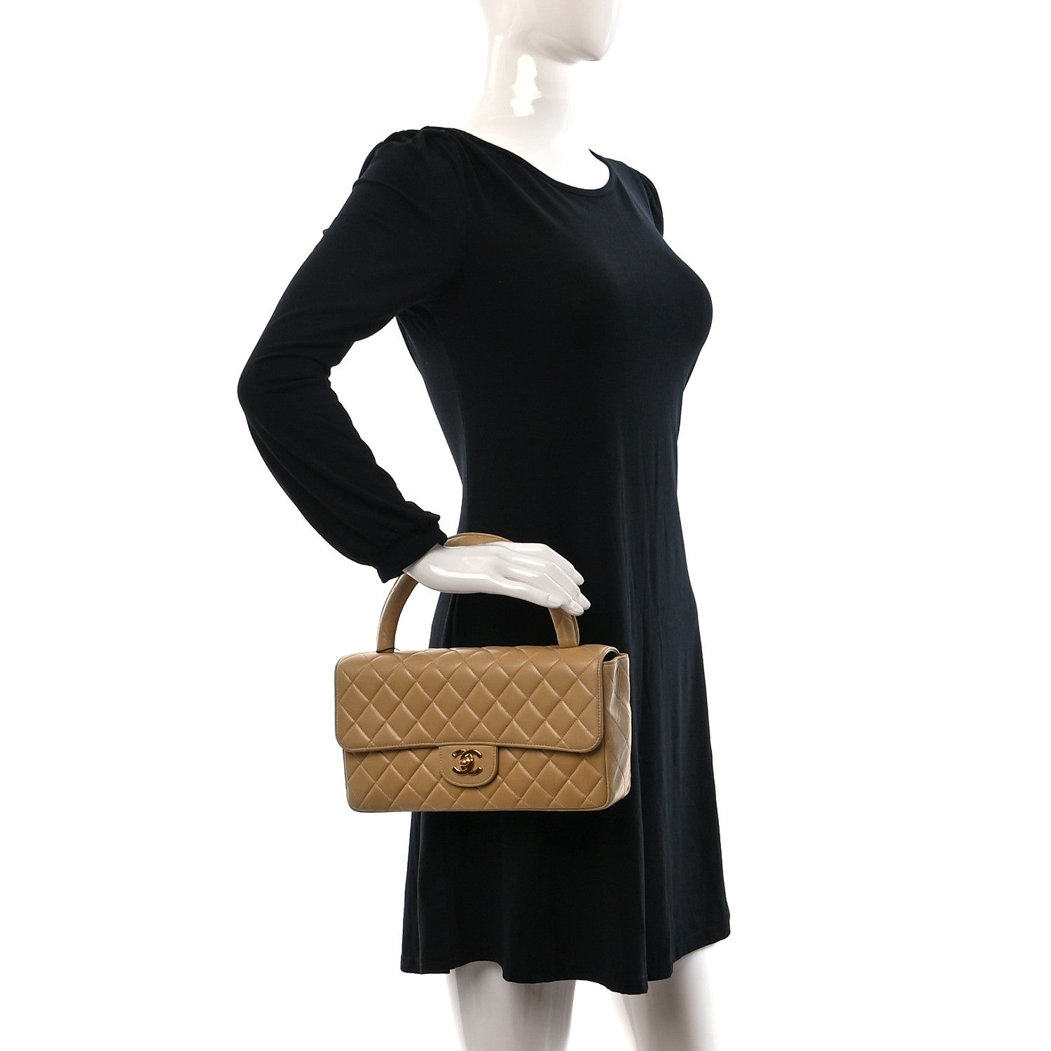 Chanel Lambskin Quilted Medium Kelly Single Flap Bag Beige 2 of 12