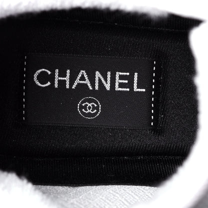 Chanel Calfskin Mesh Lycra Womens Logo Sneakers 39 White 8 of 11