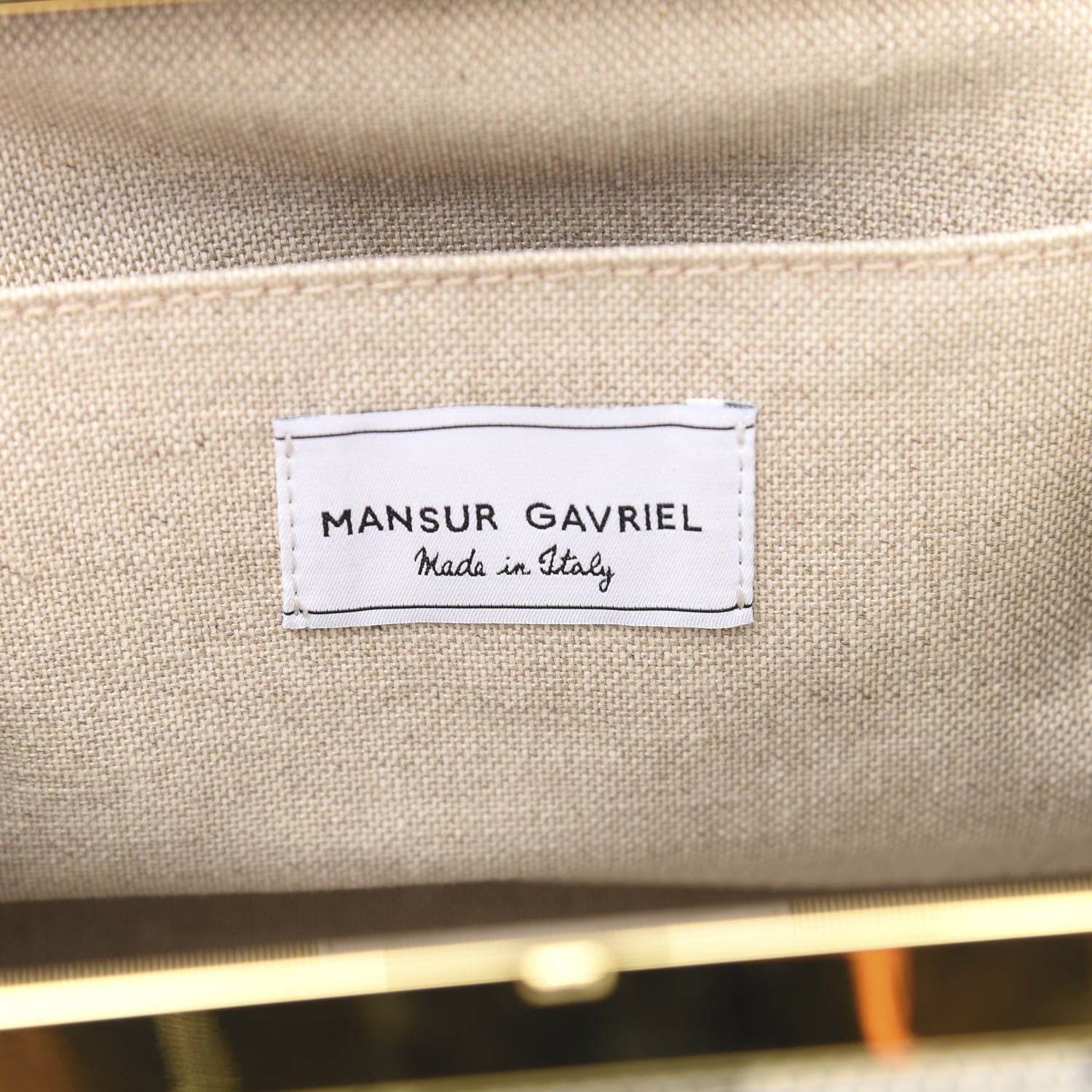 Mansur Gavriel Checker Canvas Mini Volume Chain Clutch Black White 6 of 9