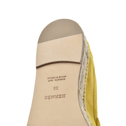 Hermes Suede Goatskin Womens Trip Espadrilles 38 Jaune Citron 14 of 18