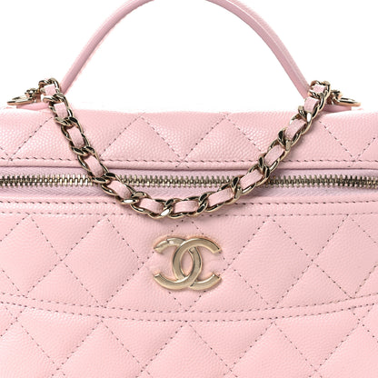 Chanel Caviar Quilted Top Handle Slim Vanity With Chain Light Pink 8 of 12