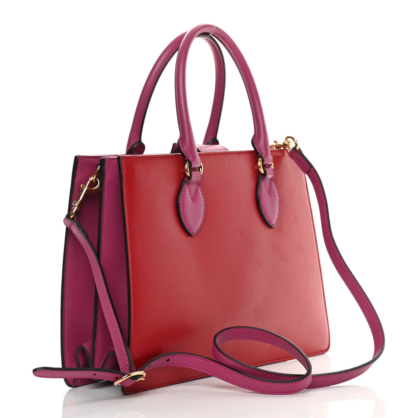 Calfskin Small Top Handle Bag Hibiscus Red New Rosette