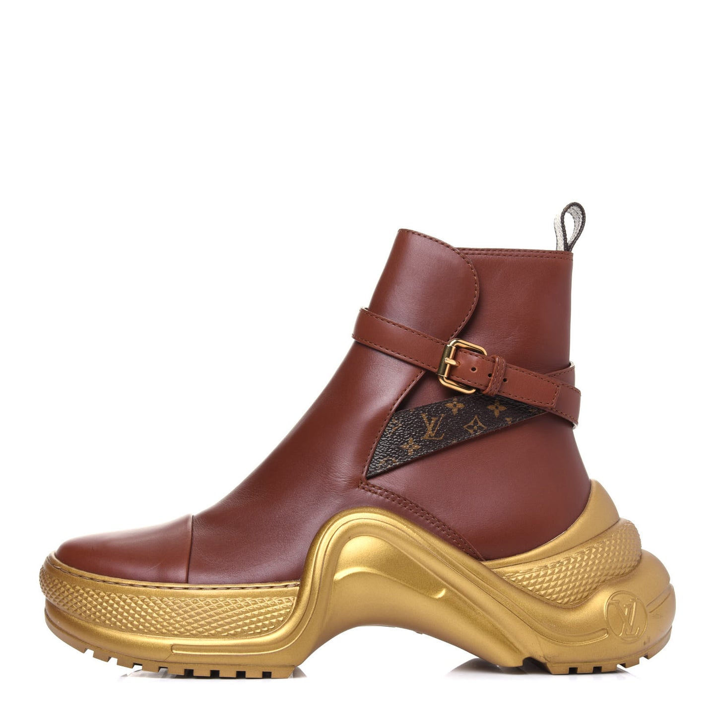 Calfskin Monogram LV Archlight Sneaker Boots 39 Cognac Brown