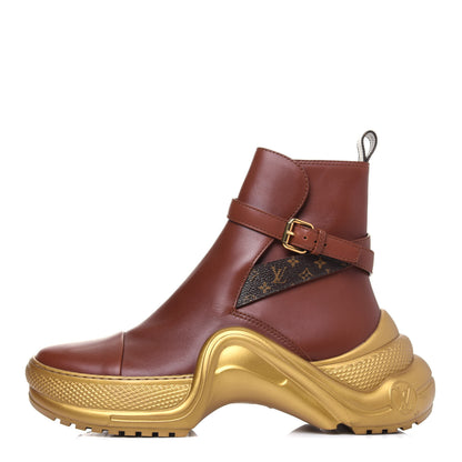 Louis Vuitton Calfskin Monogram LV Archlight Sneaker Boots 39 Cognac Brown 1 of 10