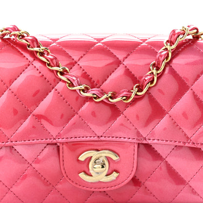 Chanel Shaded Patent Calfskin Quilted Mini Rectangular Flap Pink Dark Pink 8 of 11