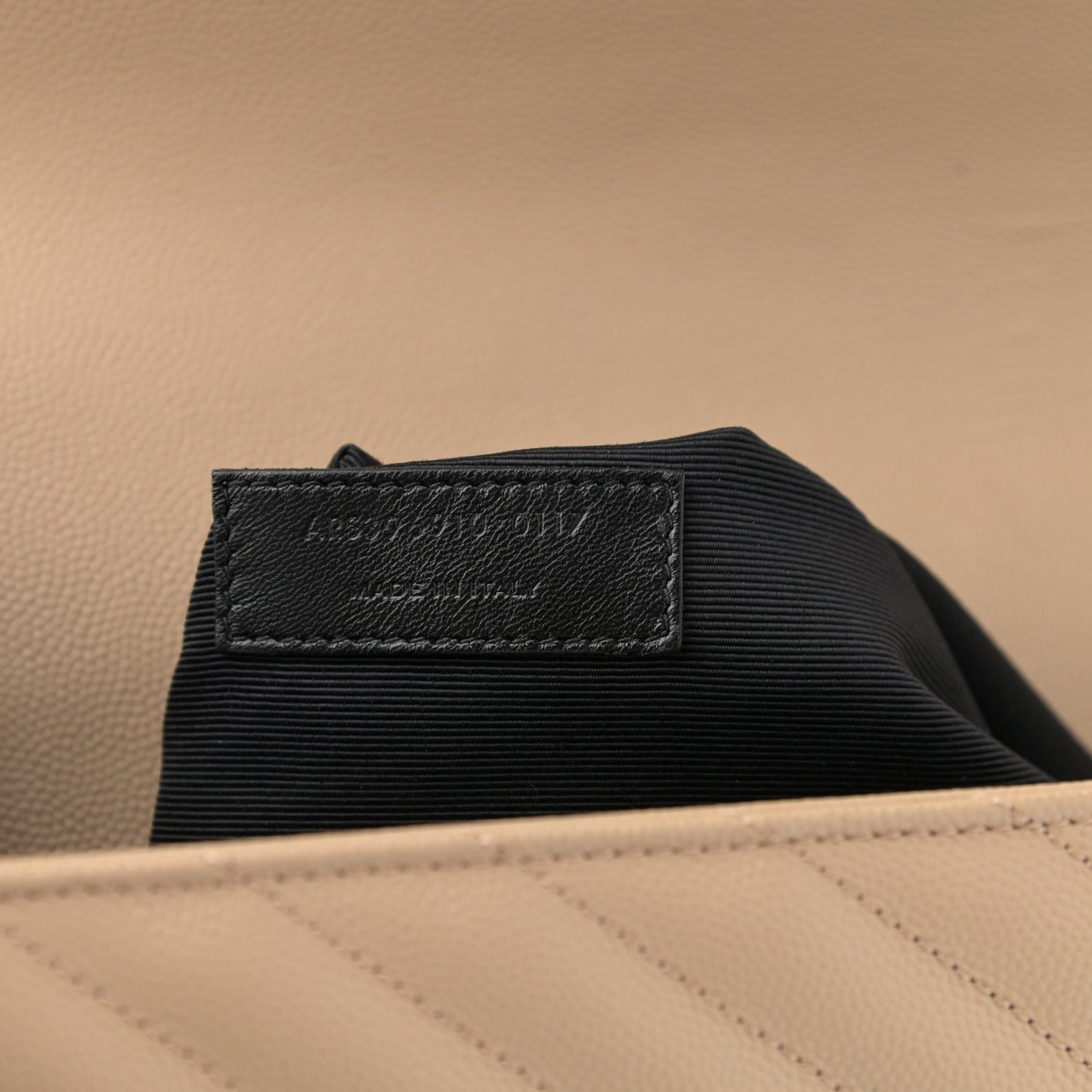 Grain De Poudre Matelasse Chevron Large Monogram Satchel Dark Beige