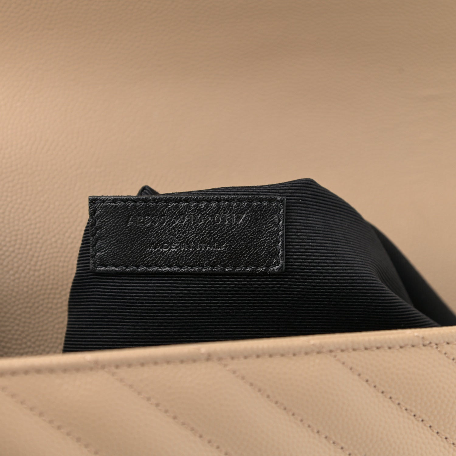 Saint Laurent Grain De Poudre Matelasse Chevron Large Monogram Satchel Dark Beige 8 of 12