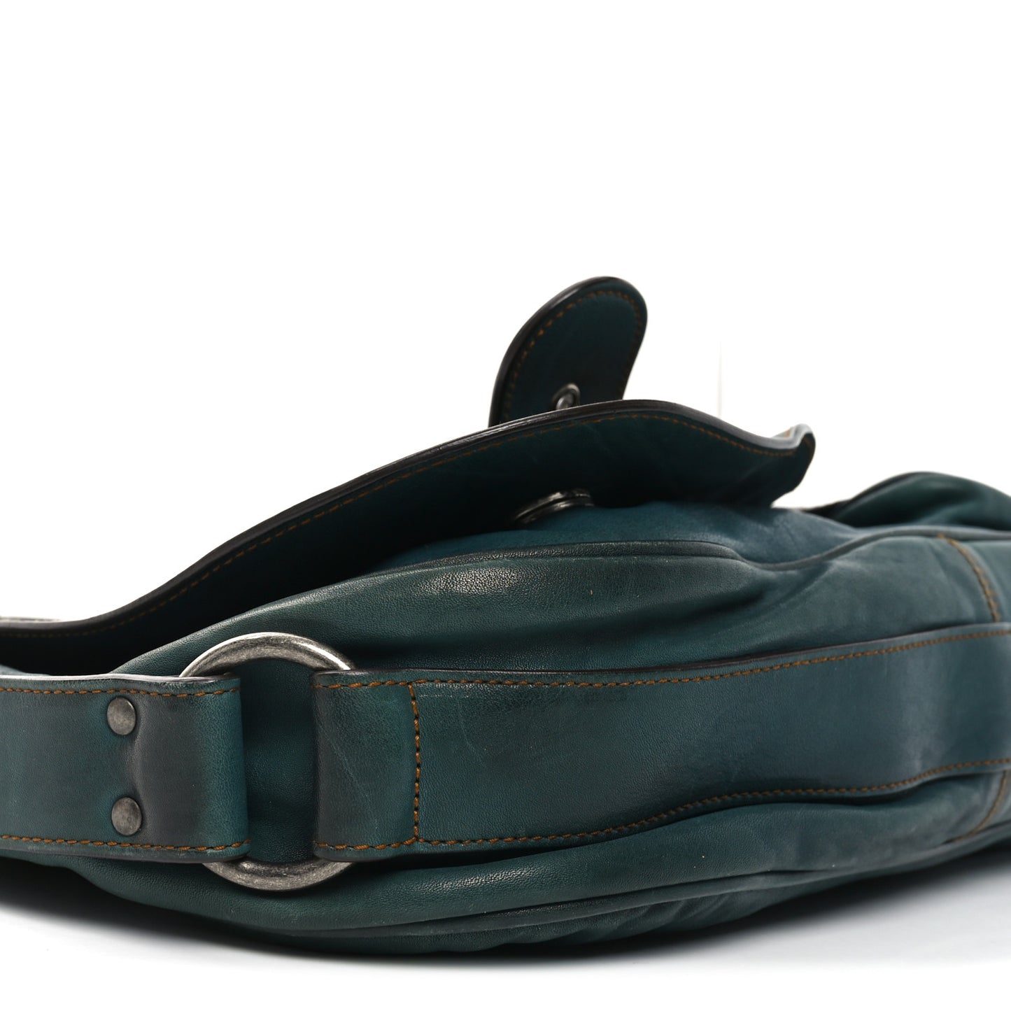 Calfskin Medium Gaucho Double Saddle Bag Dark Blue