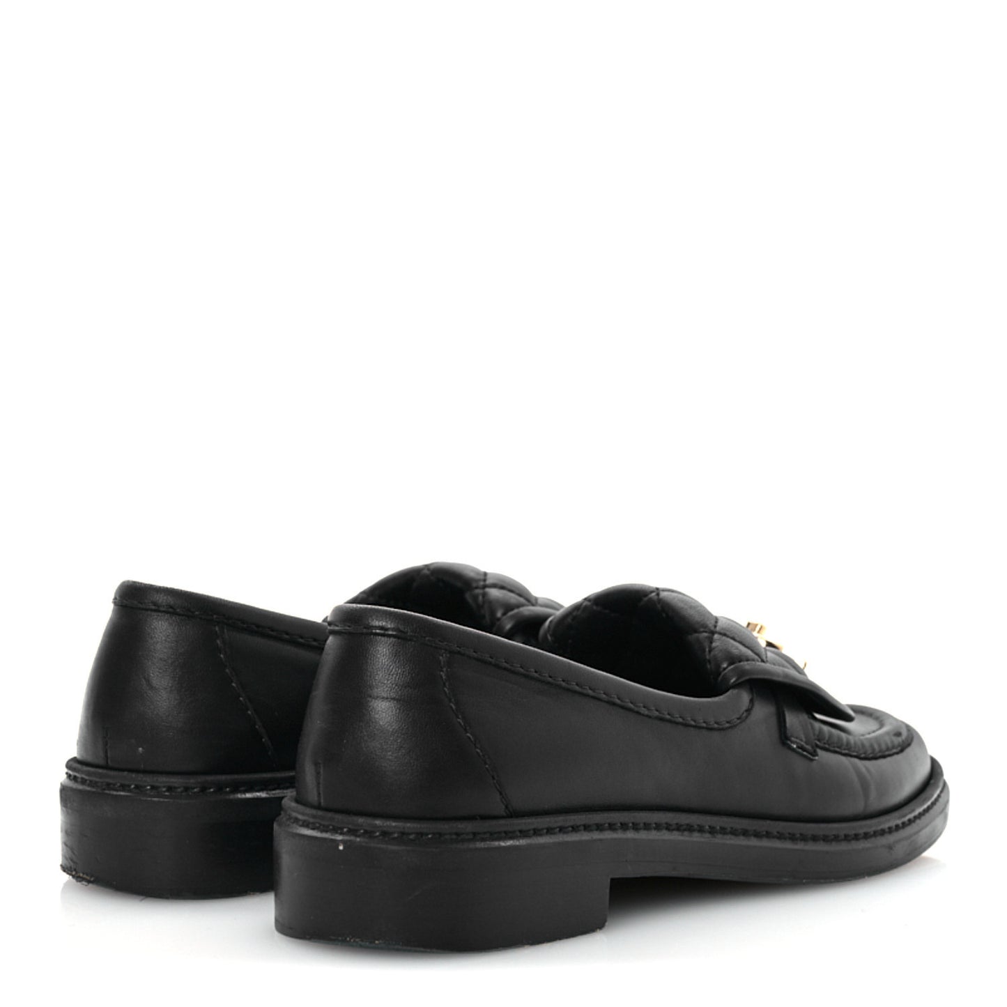 Lambskin Quilted CC Turnlock Loafers 37 Navy