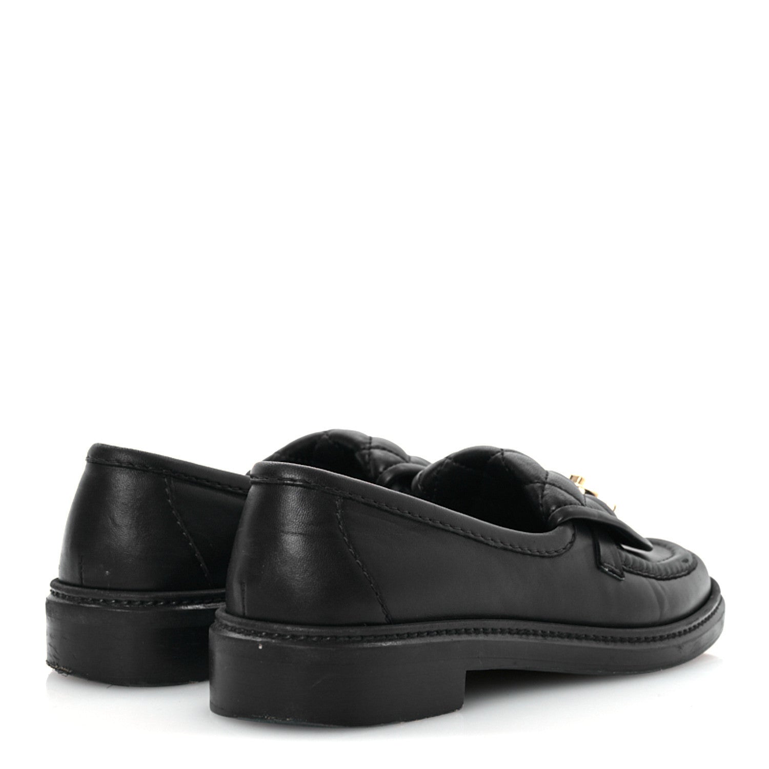 Chanel Lambskin Quilted CC Turnlock Loafers 37 Navy 5 of 18