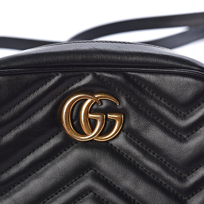 Gucci Calfskin Matelasse Mini GG Marmont Chain Shoulder Bag Black 12 of 12