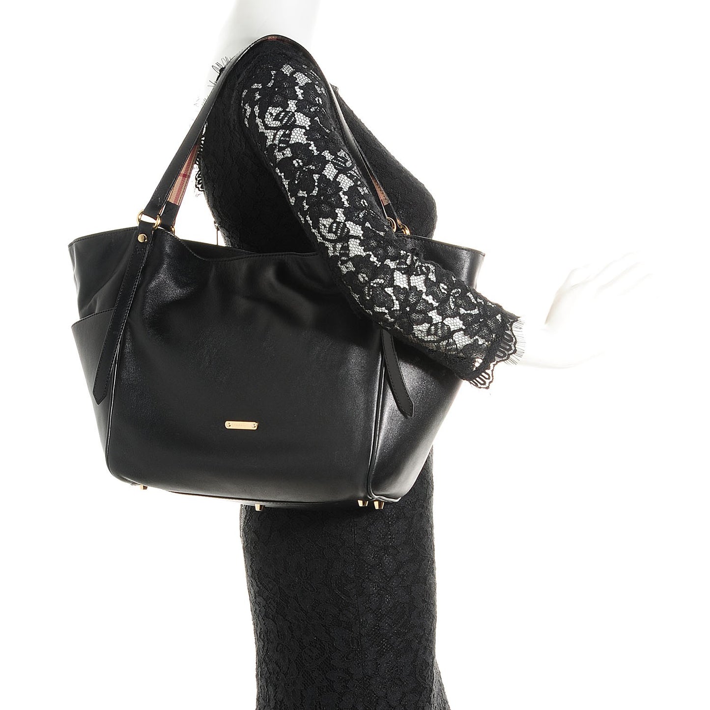 Lambskin Small Canterbury Tote Black