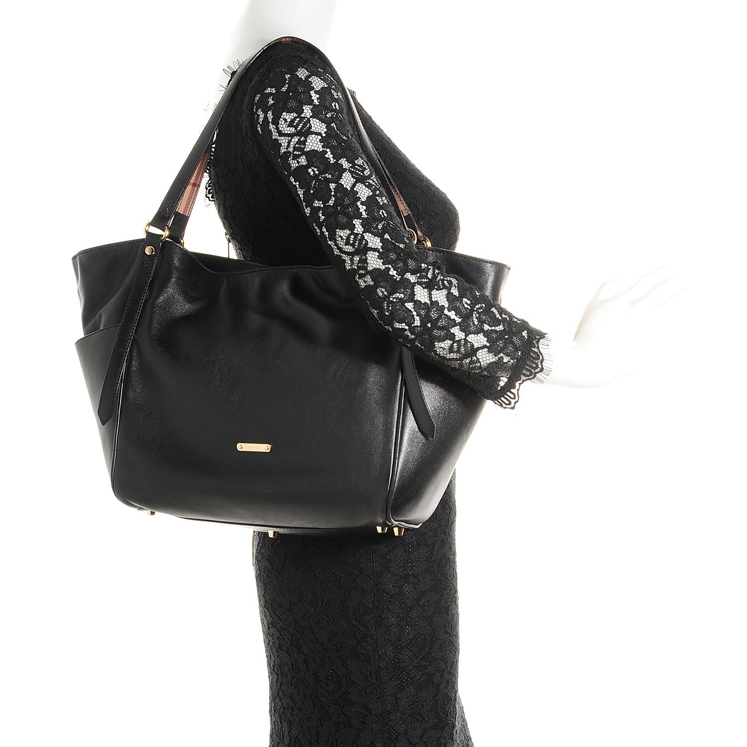 Burberry Lambskin Small Canterbury Tote Black 2 of 9