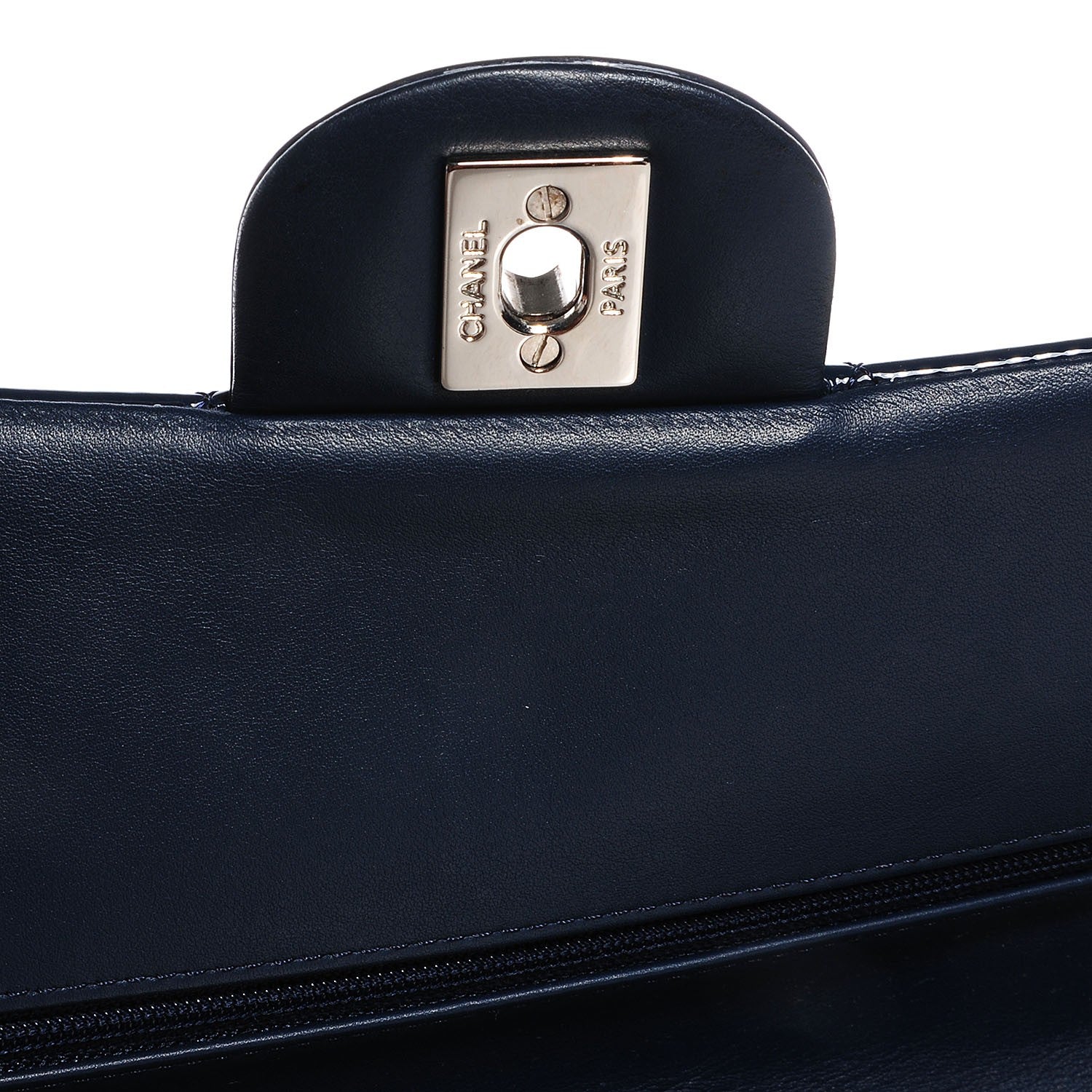 Chanel Patent Quilted Medium Double Flap Navy 5 of 8