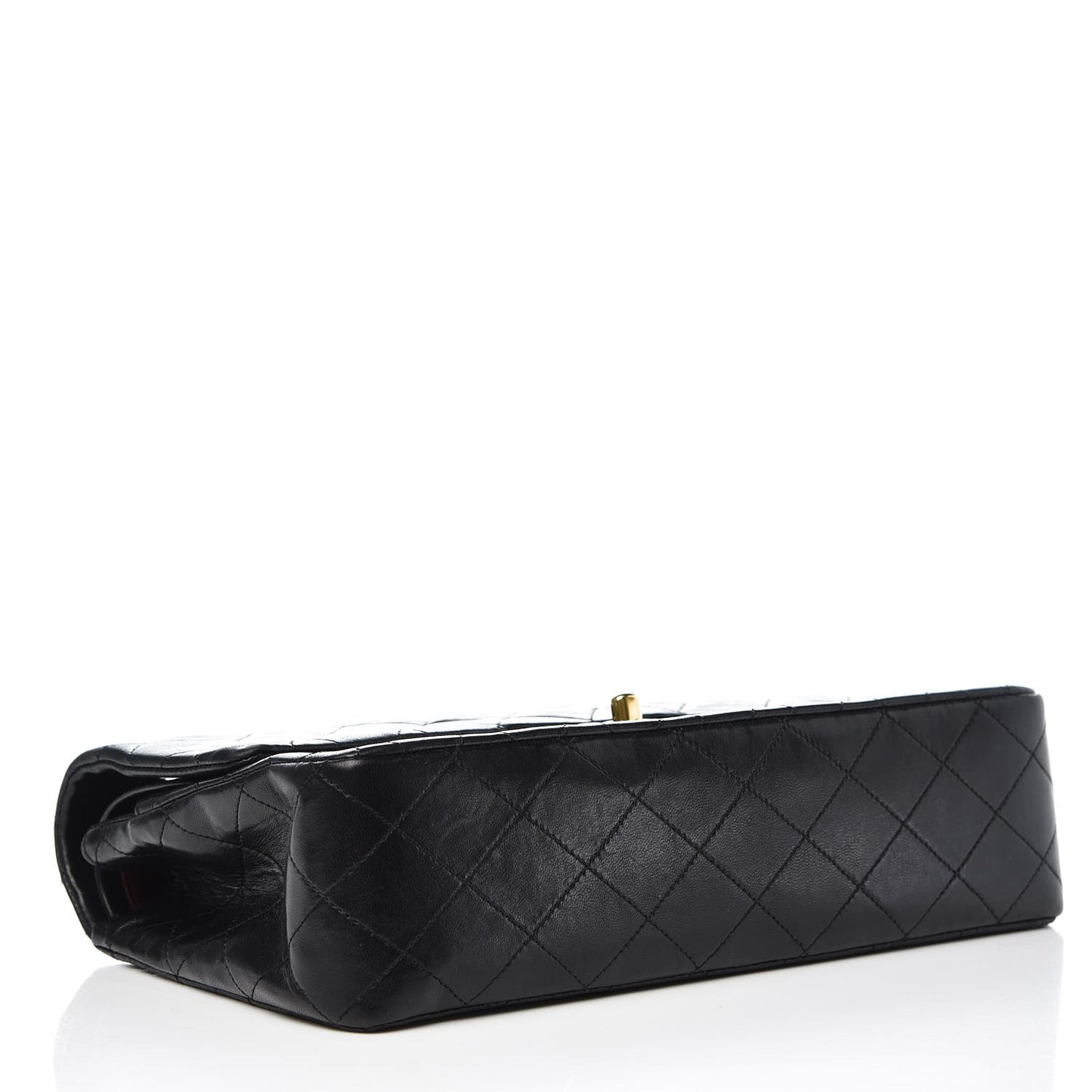 Lambskin Quilted Medium Double Flap Black