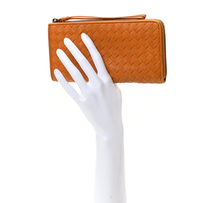 Bottega Veneta Nappa Intrecciato Half Zip Around Wallet Topaz 2 of 7