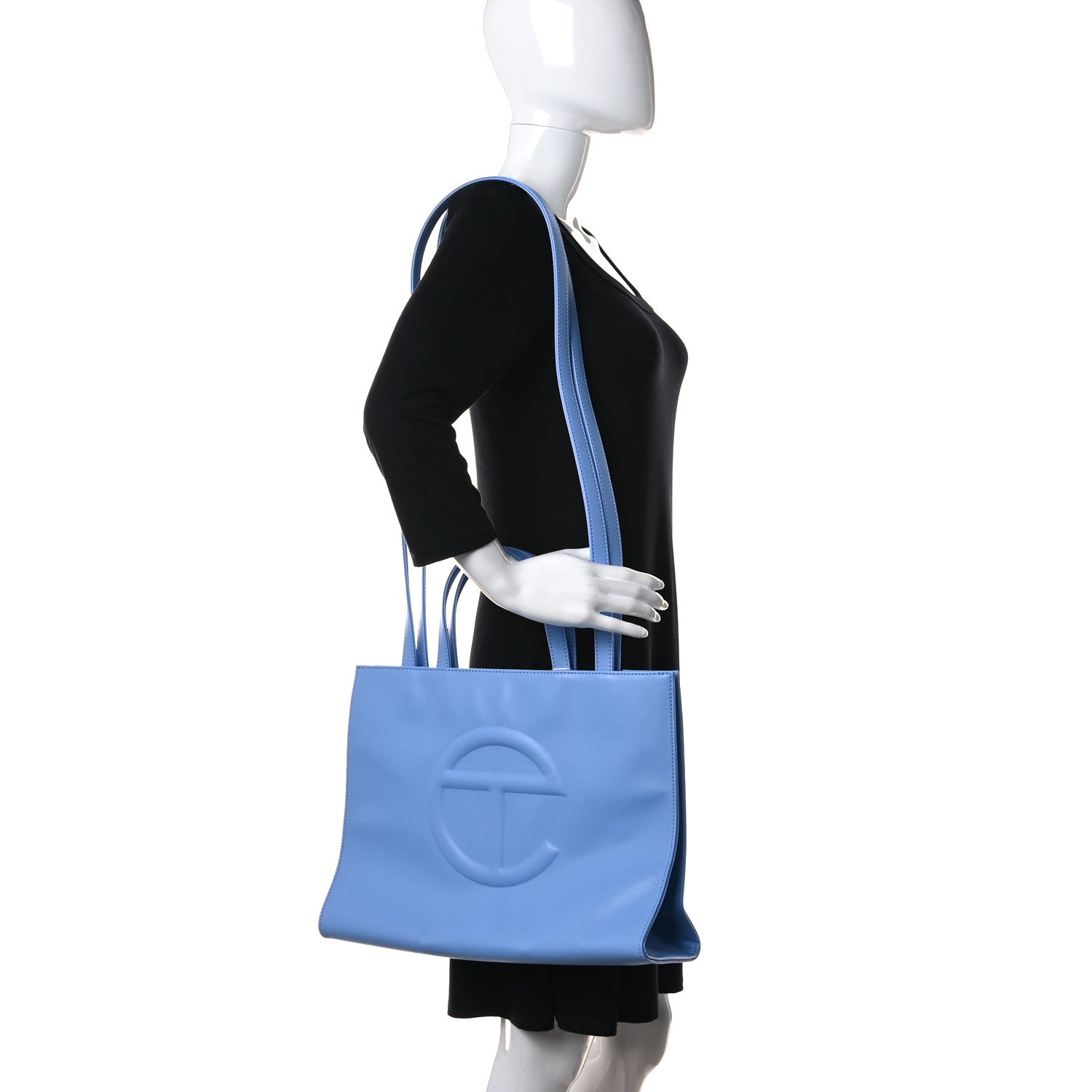 Telfar Vegan Leather Medium Shopping Bag Cerulean 2 of 11