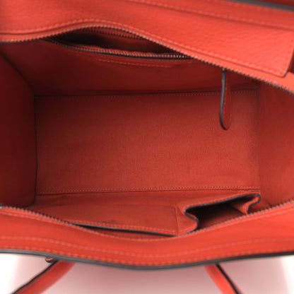 Celine Drummed Calfskin Micro Luggage Vermillion 4 of 6