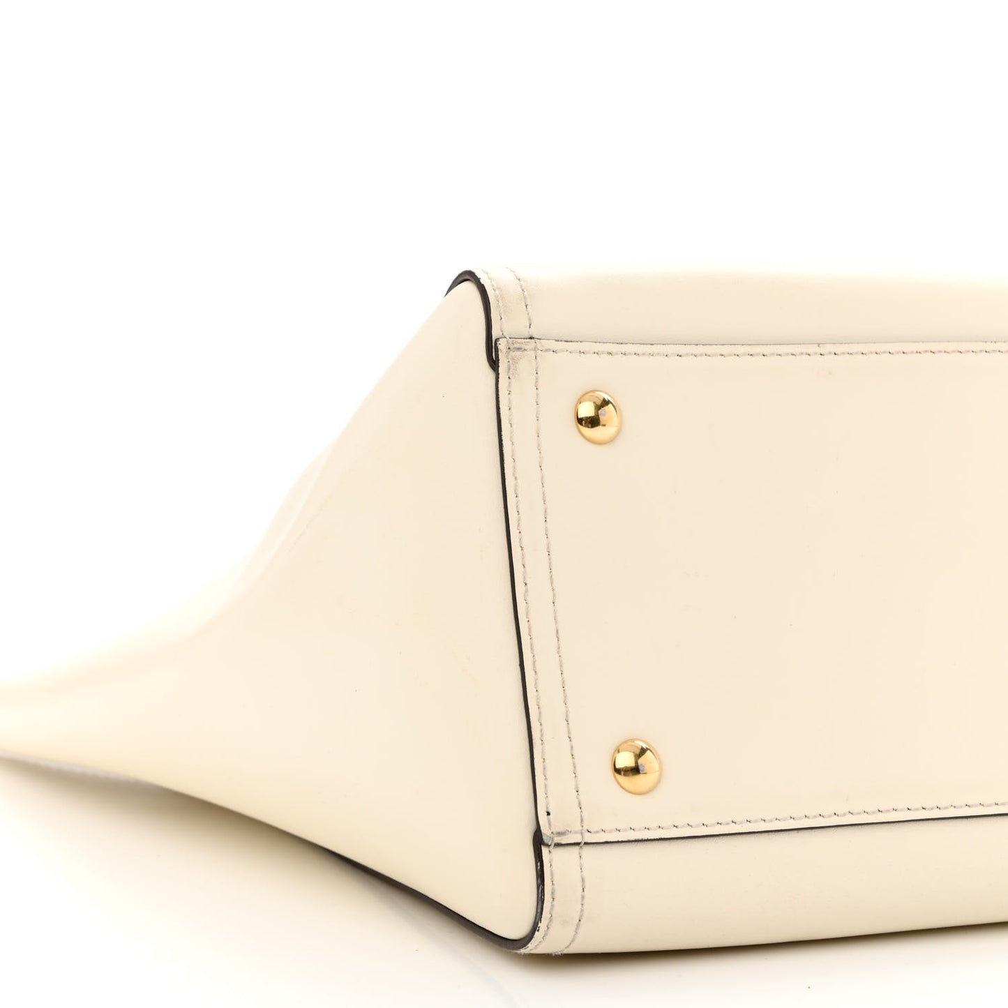 Calfskin Perforated Logo Bonnie Tote Ivory Black