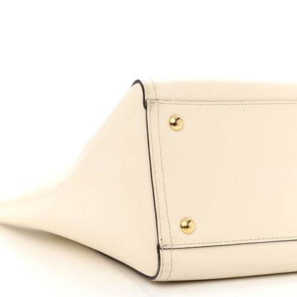 Salvatore Ferragamo Calfskin Perforated Logo Bonnie Tote Ivory Black 9 of 16