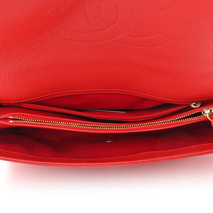Chanel Grained Calfskin Stitched Flap Red 8 of 21