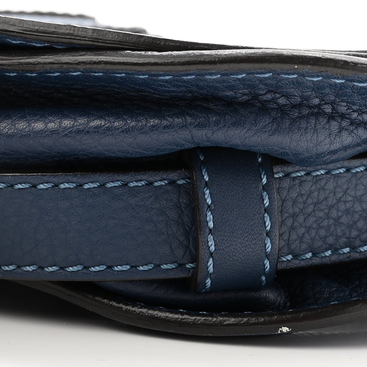 Calfskin Mini Marcie Round Crossbody Bag Blue