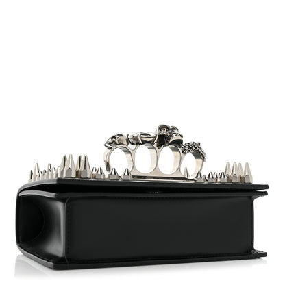 Alexander McQueen Calfskin Studded Knuckle Satchel Black Silver 4 of 10