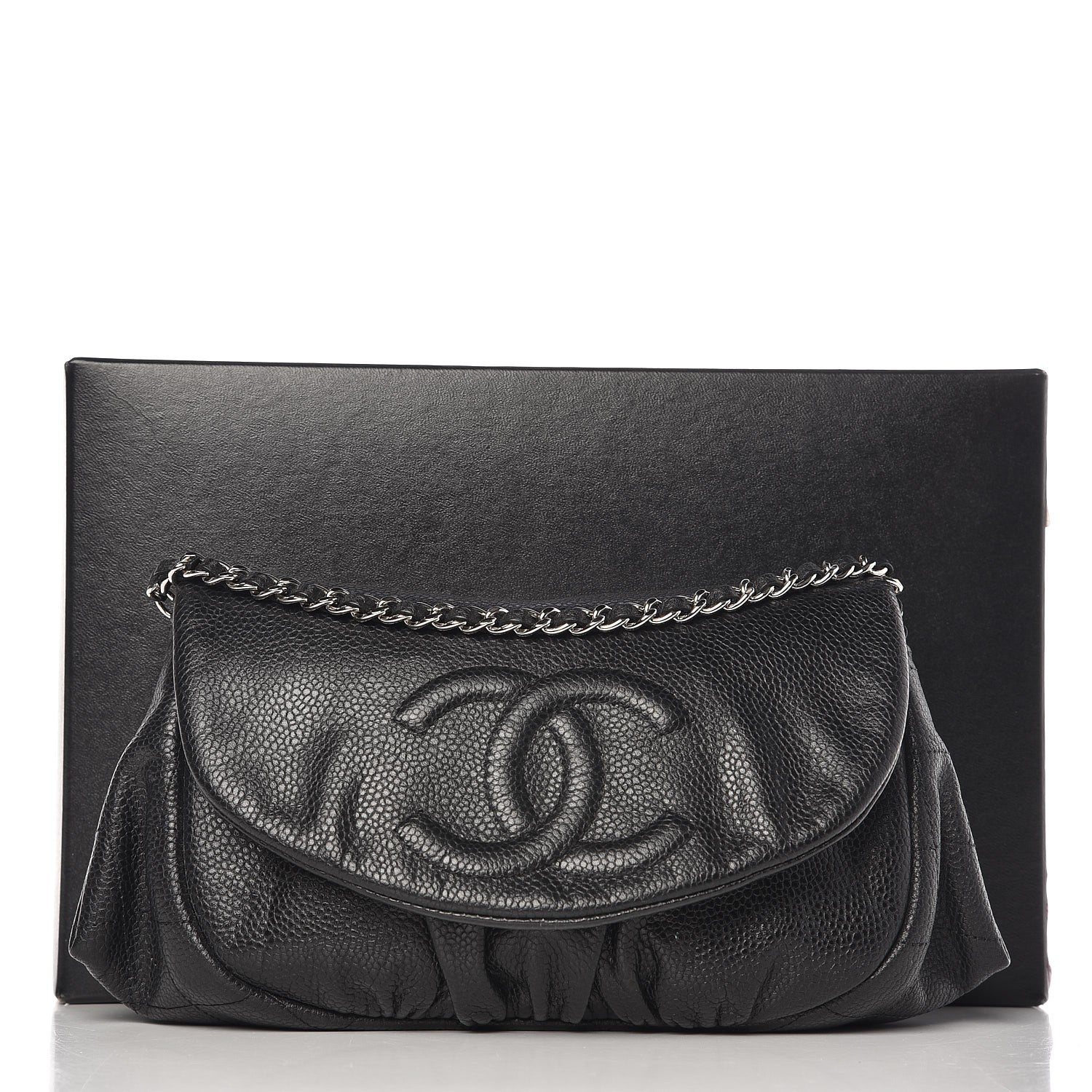 Chanel Caviar Half Moon Wallet On Chain WOC Black 9 of 9