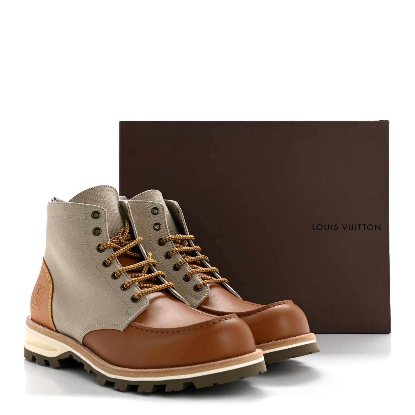 Canvas Calfskin Mens Hinterland Boots 10 Beige Tan