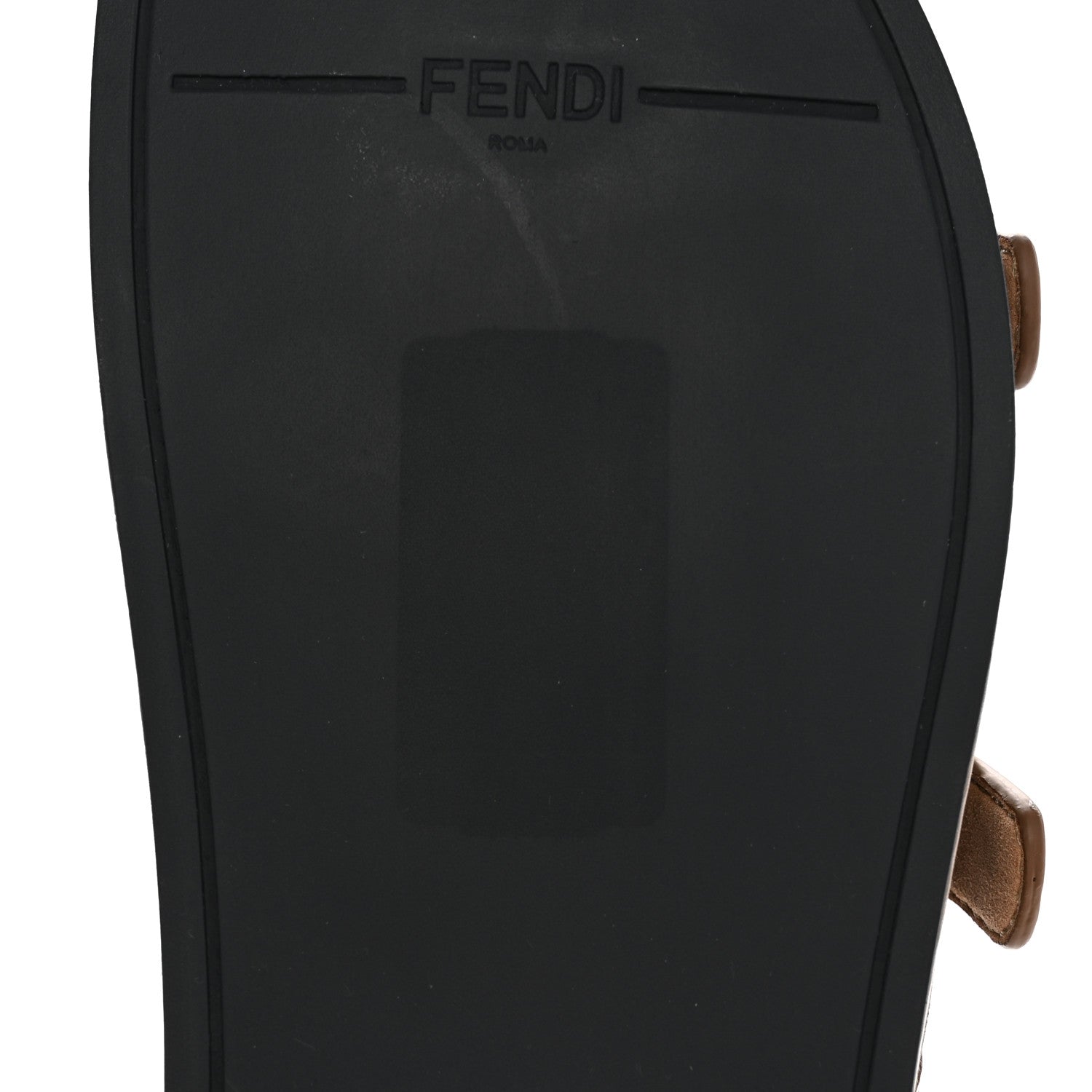 Fendi Fabric Jacquard Nappa FF Womens Fendi Feel Buckled Slide Sandals 37 Tobacco Black Miele Scuro 8 of 14