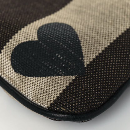 Burberry Mega Check Heart Print Peyton Crossbody Clutch Bag Black 8 of 16