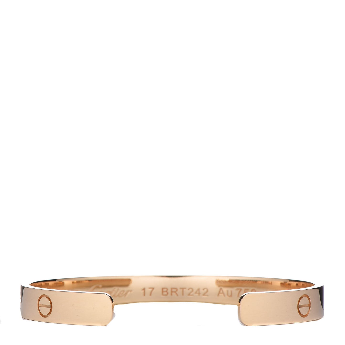 18K Yellow Gold LOVE Cuff Bracelet 17