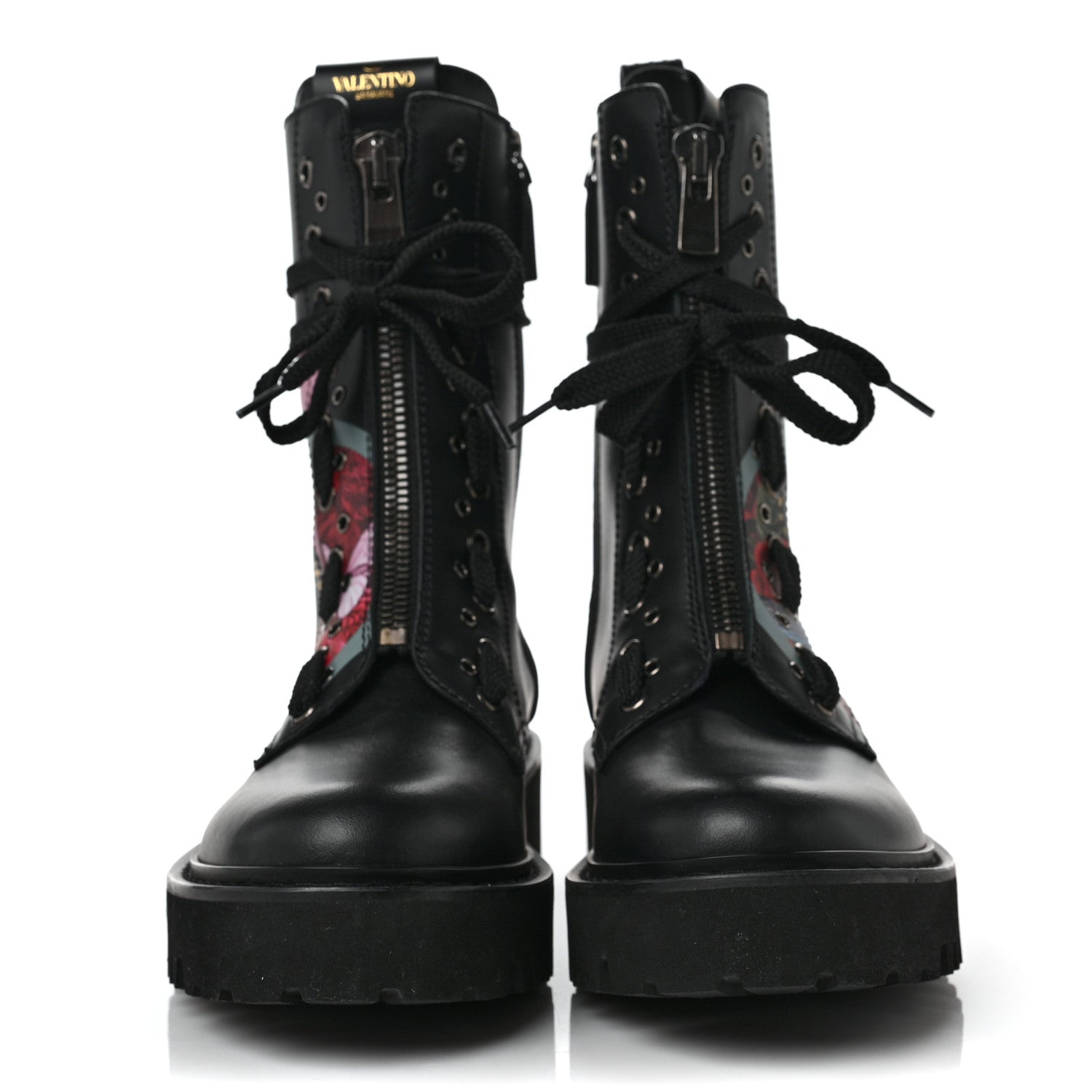 Valentino Garavani X UNDERCOVER Calfskin U Print Combat Boots 36.5 Black 2 of 8