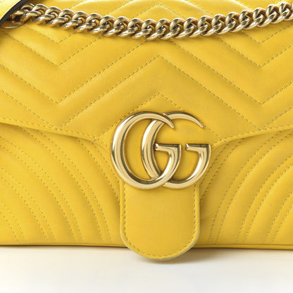 Gucci Calfskin Matelasse Small GG Marmont Shoulder Bag Stone Topaz 9 of 11