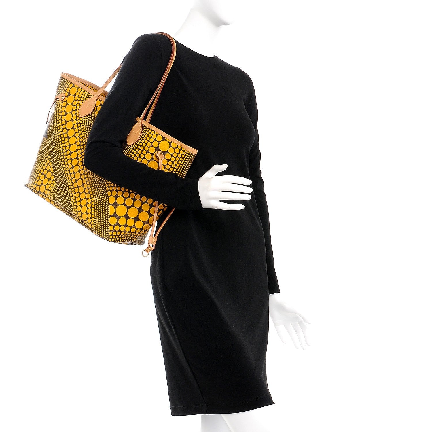 Louis Vuitton Monogram Kusama Waves Neverfull MM Yellow 2 of 11