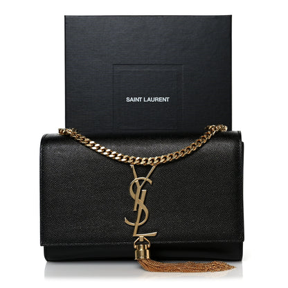 Saint Laurent Calfskin Small Classic Monogram Kate Tassel Satchel Black 12 of 12
