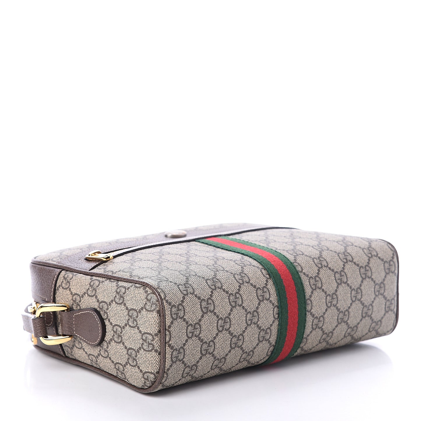 GG Supreme Monogram Web Small Ophidia Shoulder Bag Brown