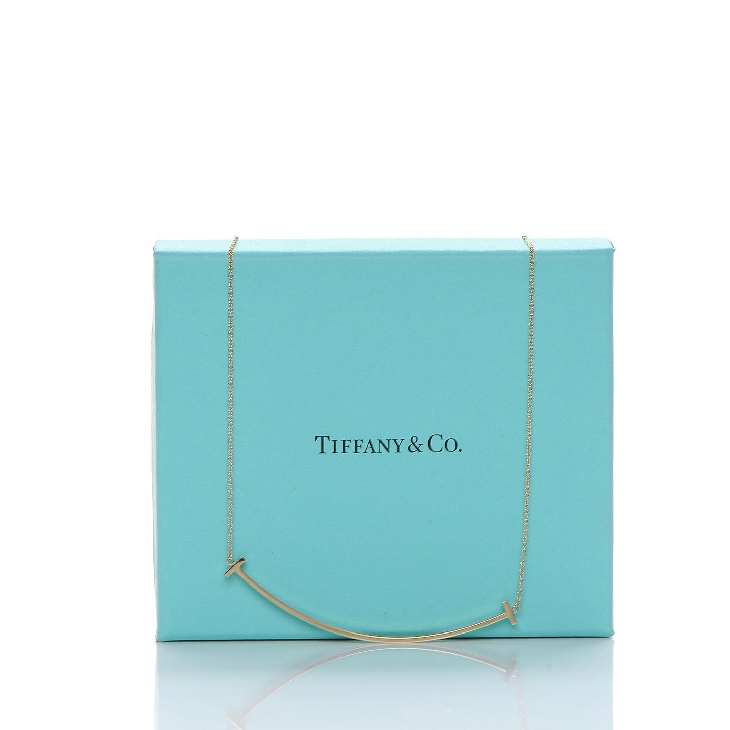 18K Yellow Gold Large T Smile Pendant Necklace