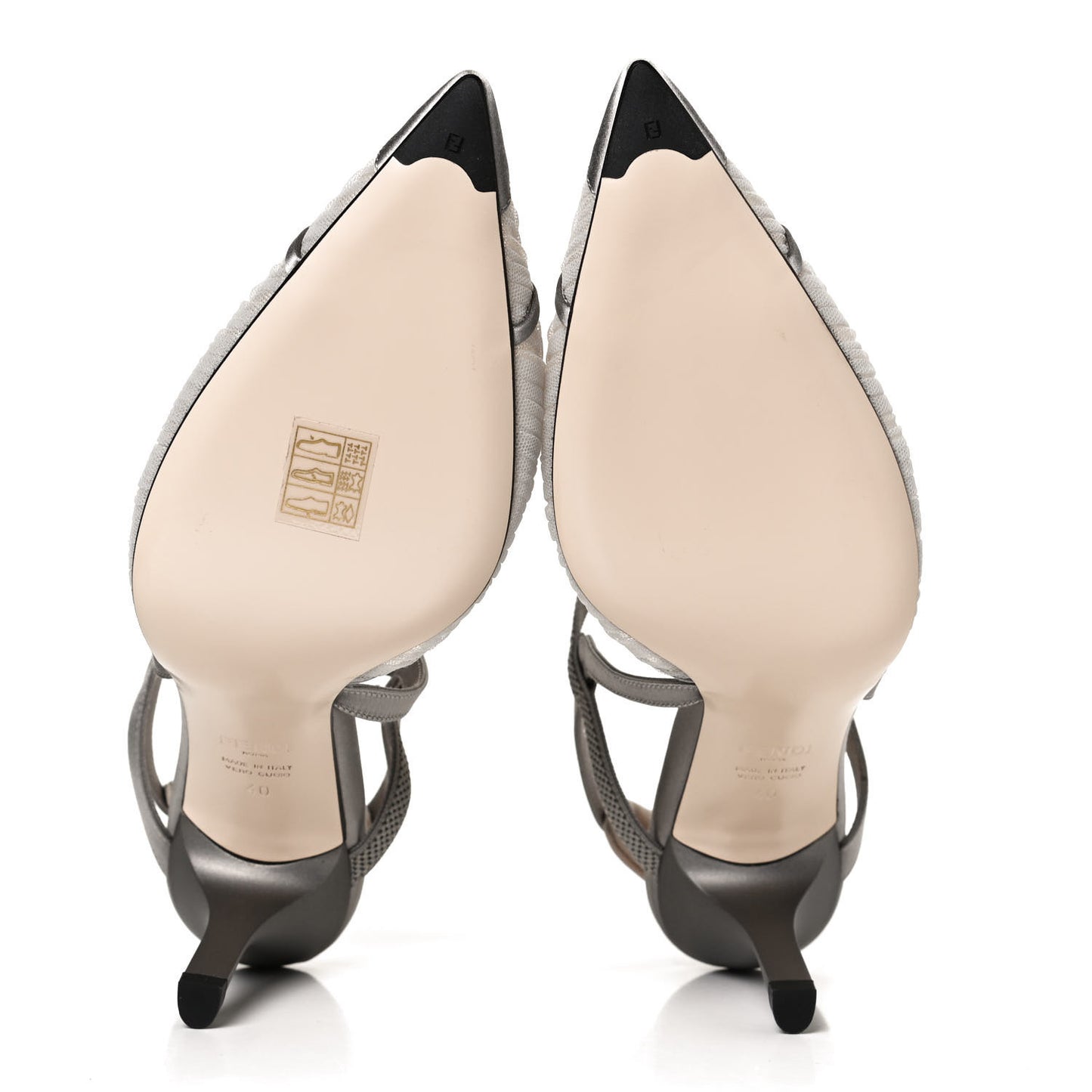 Tulle Satin Colibri Lite 85mm Slingback Pumps 40 Brina Graphite Ghiaia