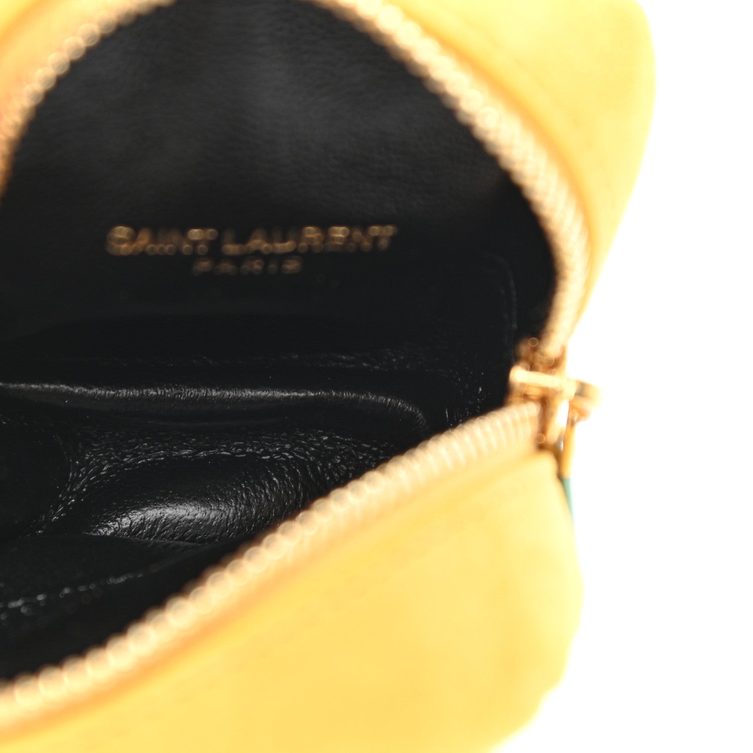 Saint Laurent Suede Lambskin Jaime Cube Charm Keychain Sunflower 5 of 6