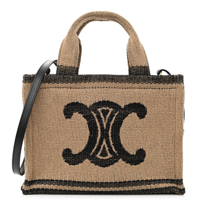 Celine Canvas Calfskin Small Cabas Thais Beige Black 1 of 10