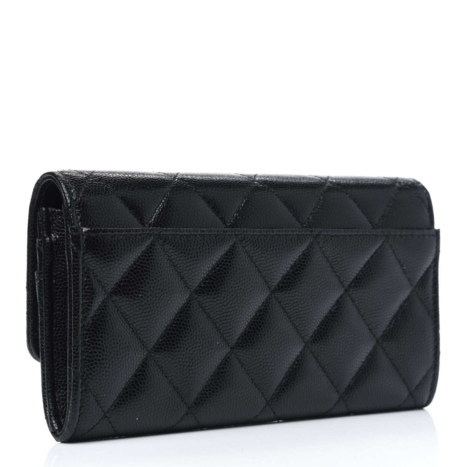 Chanel Caviar Quilted Pearl Coco Candy Wallet Black 2 of 4